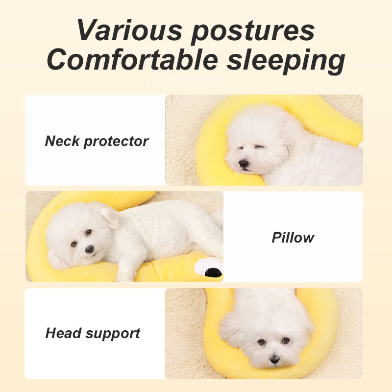 Almohada pequeña de invierno para mascotas, Protector de cuello en forma de U, sueño profundo para cachorros, gatitos, almohada, reposacabezas para perros y gatos, almohada para dormir, suministros para mascotas - imagen 5