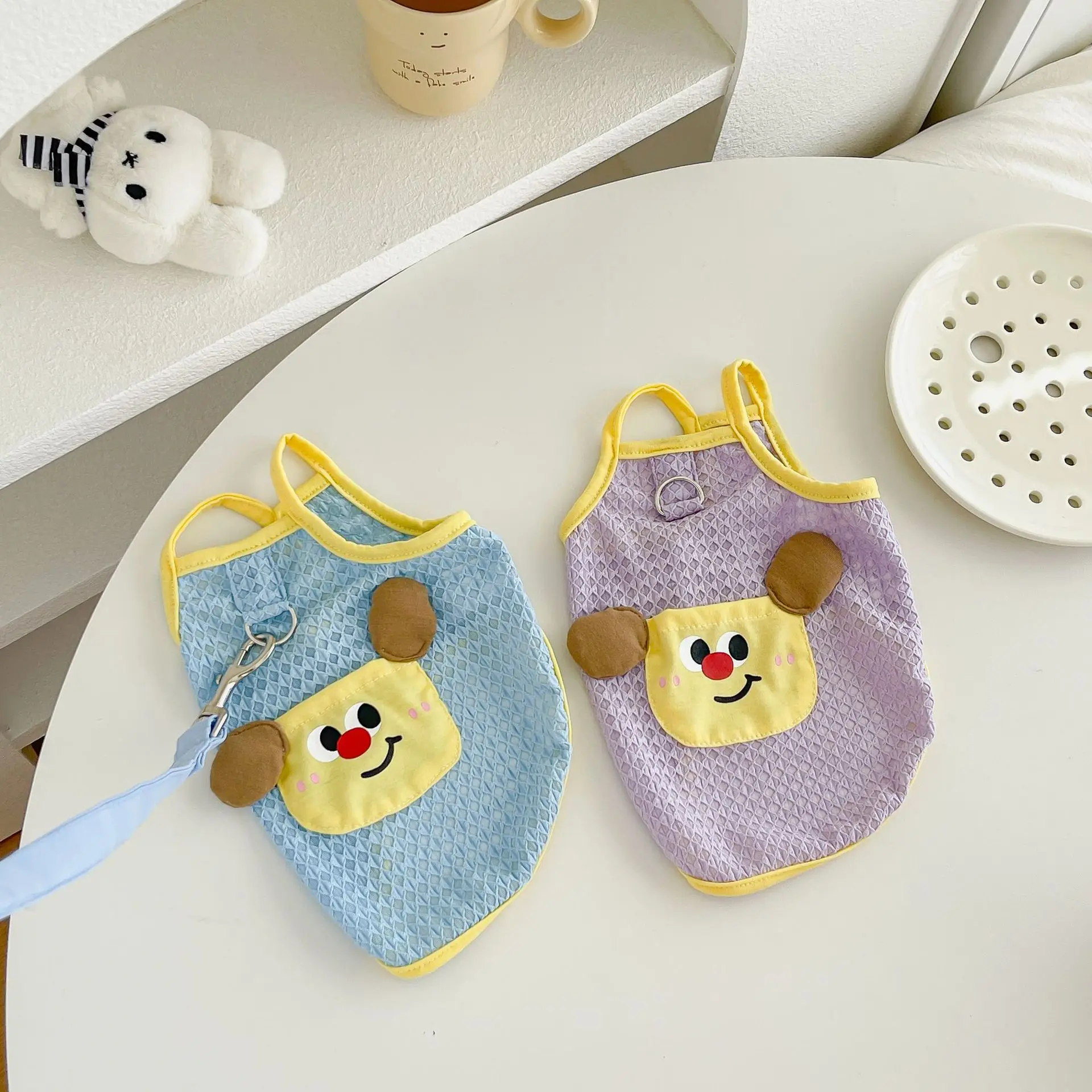 Top con correa para perro de primavera para mascotas, ropa para cachorros pequeños y medianos con bonitos dibujos para perros pequeños y medianos - imagen 5