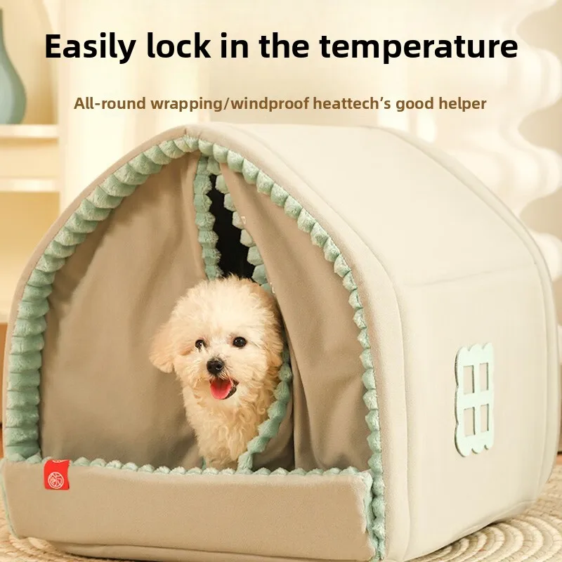 Casa Cálida Cerrada para Perros Pequeños y Gatos – Cueva de Invierno - imagen 2