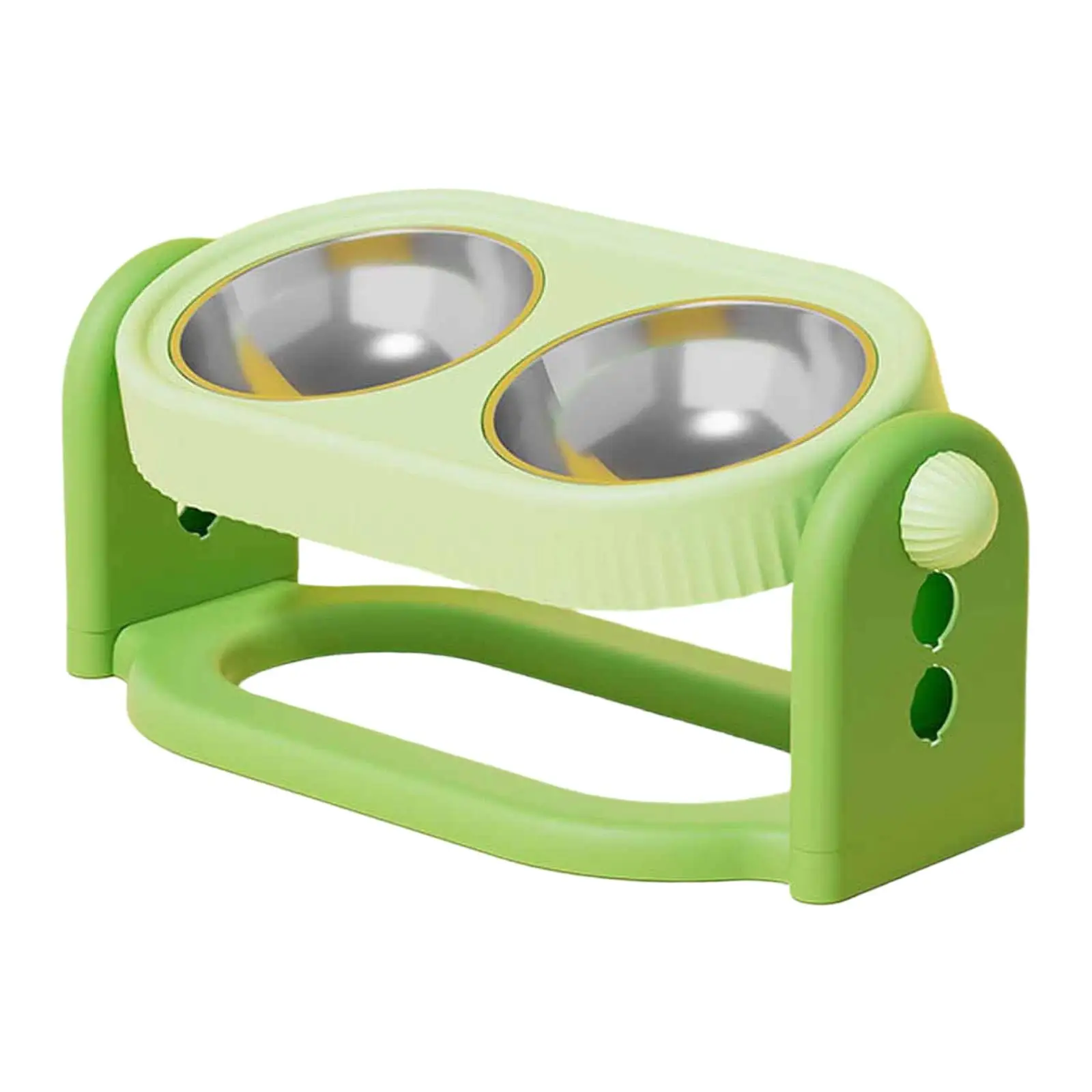 Elevated Tilted Cat Bowl Adjustable Dog Feeder Stainless Steel Raised Bowl for Small Medium Pets Indoor Feeding Station