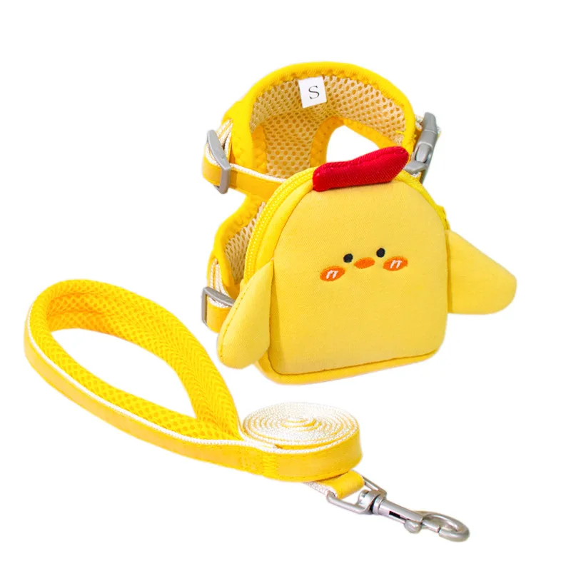 Mochila bonita para perro con cuerda de remolque, estilo chaleco, cuerda para caminar para perros pequeños y medianos, correa para el pecho para cachorros, cadena para perros y gatos de peluche - imagen 5