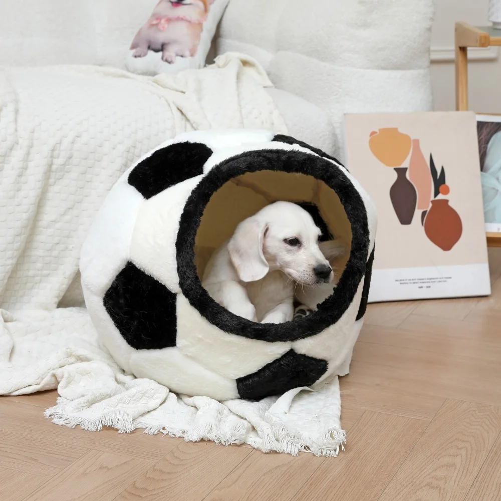 Casa para dormir creativa para gatos y perros, semicerrada, resistente al viento y cálida, ropa de cama para perros y gatos para invierno, nido para mascotas, nido para gatos - imagen 4