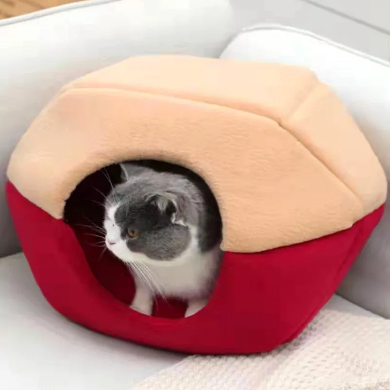 Nido de yurta para gatos, nido de casa para mascotas de verano extraíble y lavable, nido universal para perros para las cuatro estaciones, estera para perros, tienda nido semicerrado - imagen 2