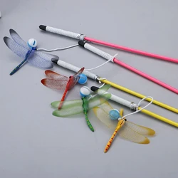 Varita teaser de libélula para gatos – Juguete interactivo con plumas