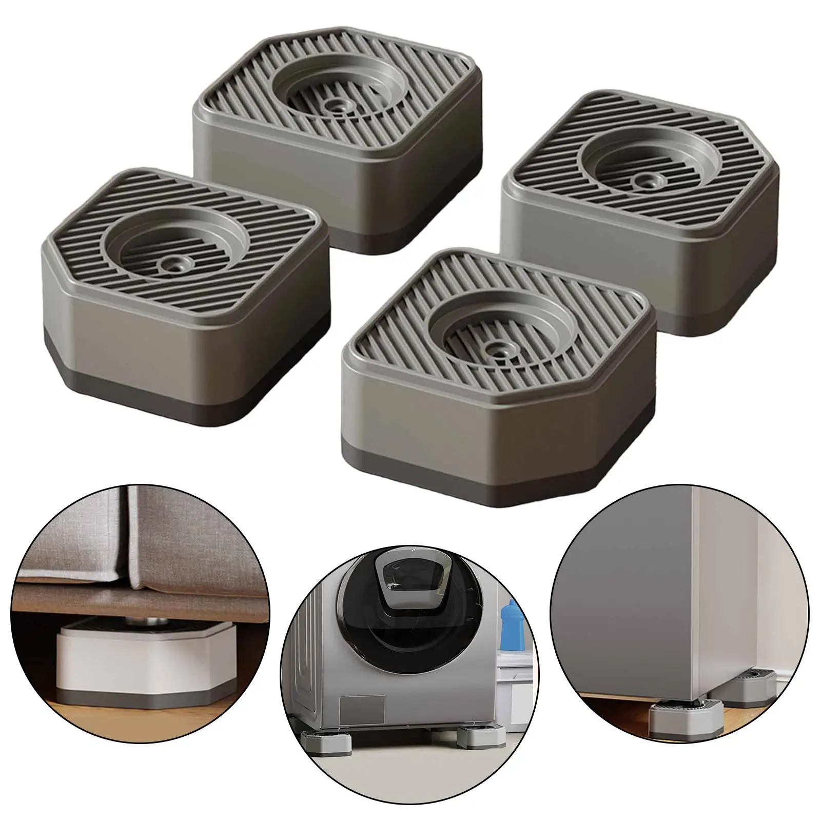 4 piezas almohadillas antivibración absorción de impacto Universal multifunción antideslizante almohadillas multiusos para los pies para secadora muebles del hogar