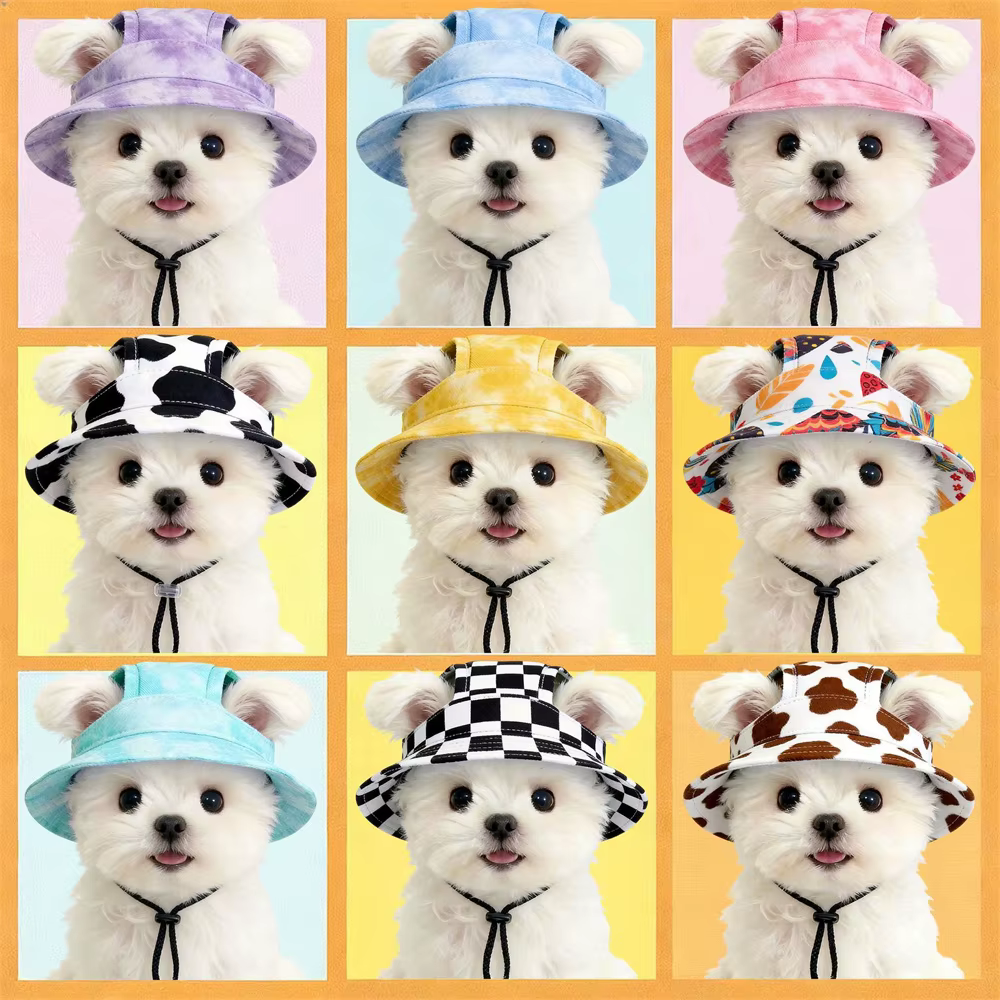 Sombrero protección solar a cuadros para perros y gatos – Exterior - imagen 4