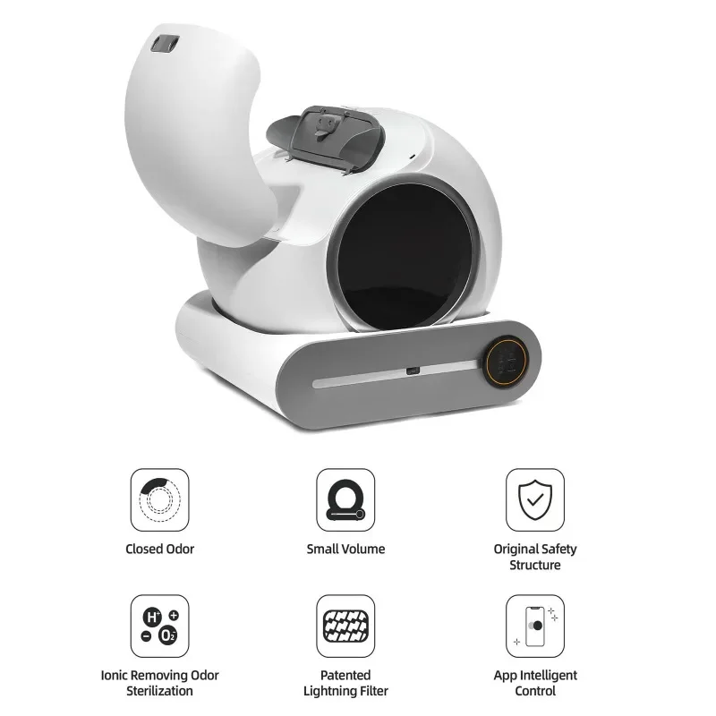 Tonepie-caja de arena inteligente para gatos, bandeja de arena para mascotas, desodorizante iónico, autolimpieza, control por aplicación, 65L - imagen 2