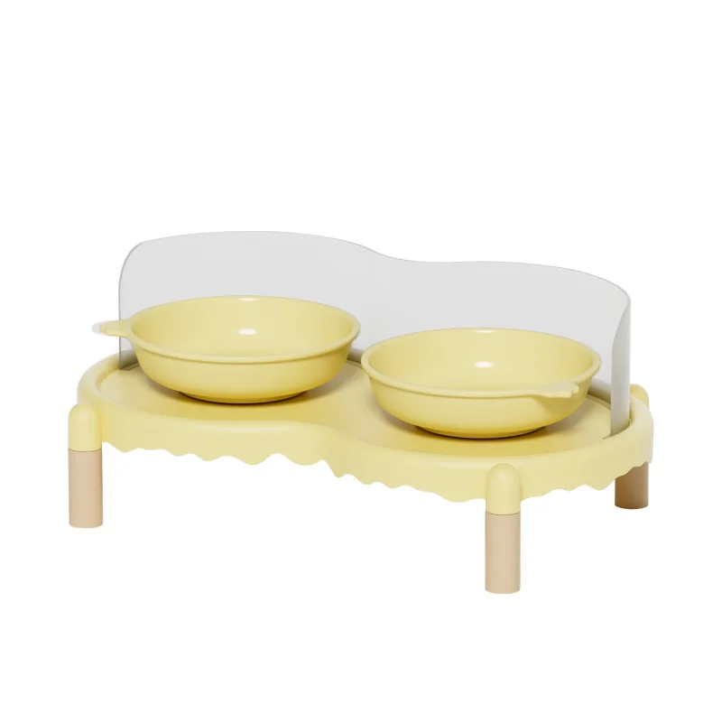 Estante para cuencos para gatos con burbujas, cuenco para comida para perros, cuenco doble, cuenco para agua, cuenco para granos, cuenco para arroz, antisalpicaduras y no se golpean fácilmente