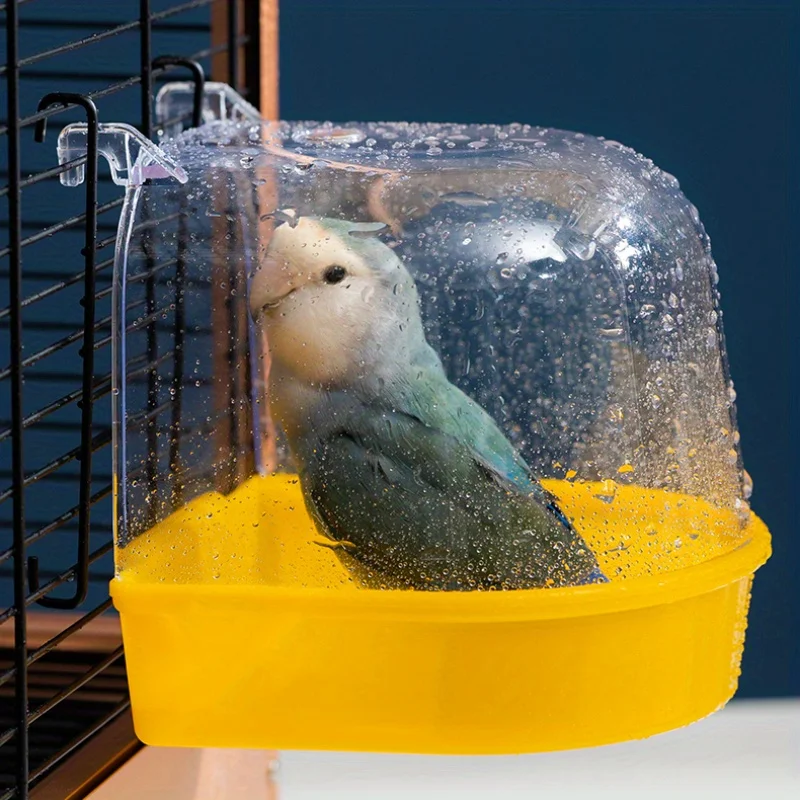 1 Uds. Cubo de baño colgante para pájaros, loros, bañera, caja de ducha, jaula, accesorio para pájaro pequeño, canario, periquito, cacatúa, Lovebird ﻿ - imagen 4