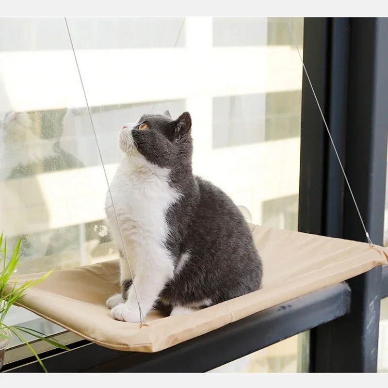 Hamaca de ventana para gatos ultrasuave, perca acogedora tipo nube para la hora de la siesta felina, montada con forma segura, perfecta para ahorrar espacio, 1 ud. - imagen 4