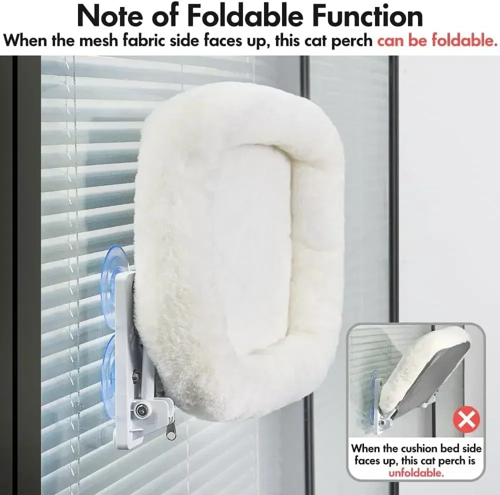 OUZEY hamaca para gatos, cama colgante desmontable portátil para gatos, cómodo asiento para el sol para mascotas, marco de escalada suave y cálido para gatos - imagen 3