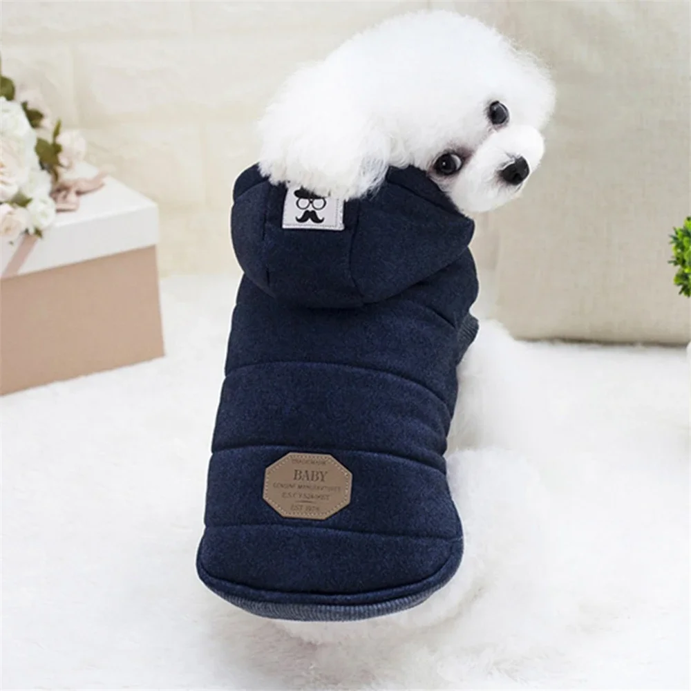Ropa para perros, chaqueta con capucha cálida de invierno, abrigo para perros pequeños, gatos, acogedor a prueba de viento, disfraz con capucha para cachorros, trajes para Chihuahua y Pug - imagen 5
