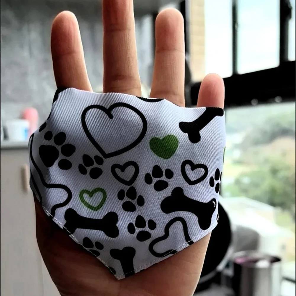 Conjunto de 2 uds de Bandanas para mascotas, venta al por mayor, para perros pequeños, Gotas, Mascotas, accesorios de aseo, vendaje Triangular para cachorros, perros y gatos con Collar - imagen 3