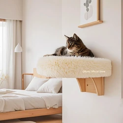 Estante rascador de madera para gatos con soportes de pared