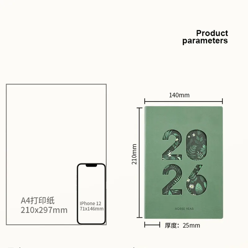 Calendario y organizador diario 2026 Nuevo planificador A5 con cubierta hueca y cuaderno de páginas de índice - imagen 2