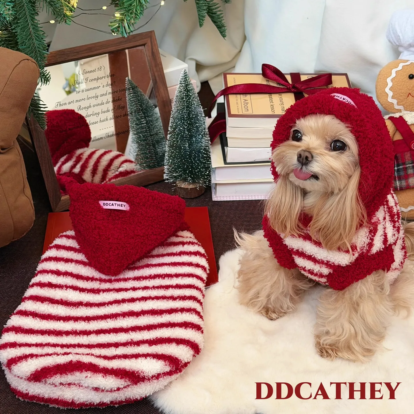 Abrigo invierno con capucha para perros pequeños Yorkshire y Bichón