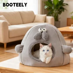 Camas para mascotas estilo sello de dibujos animados, camas para gatos gruesas y suaves de tamaño mediano y pequeño, camas para mascotas profundas y cálidas en invierno