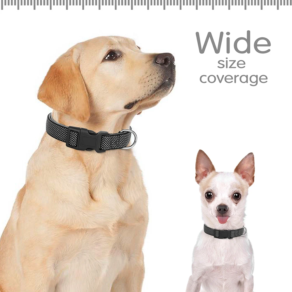 Collar reflectante para perro, 6 colores, collares de nailon transpirable para perro, collares ajustables para cachorros para perros pequeños y medianos, Pug - imagen 5