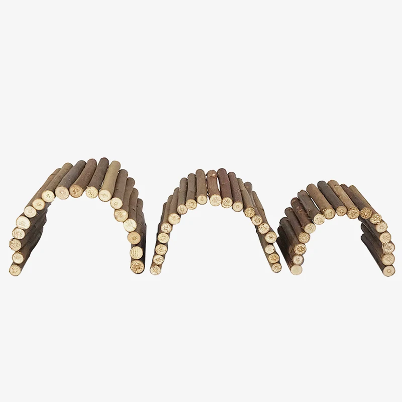 Pequeño mascota Molar rama de sauce accesorios de conejo hámster Molar suministros Totoro escalera de escalada valla arco puente juguete D9106 - imagen 2