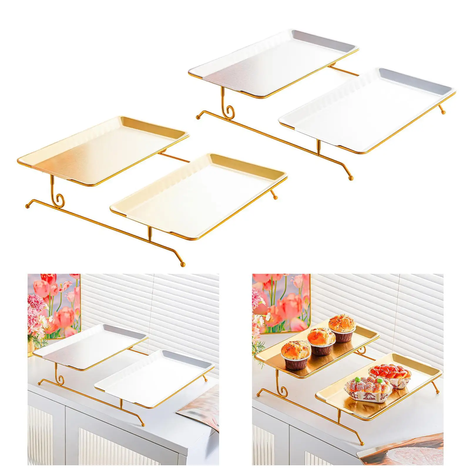 Bandeja rectangular moderna para gatos y perros – Plato metálico - imagen 5