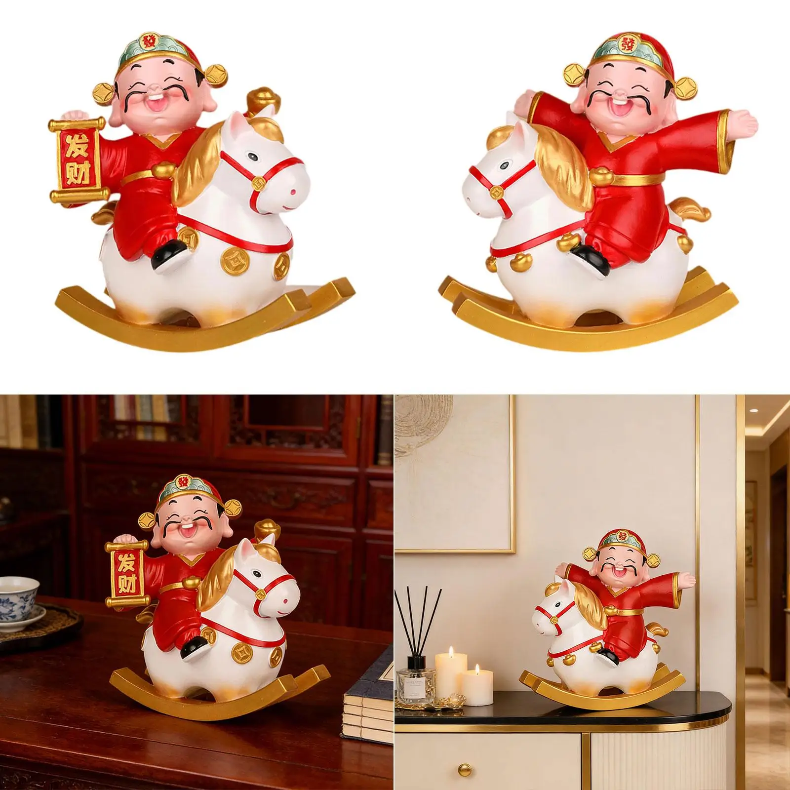 Estatuilla de caballo coleccionable estable en miniatura, estatua de caballo única, adornos, escultura de mesa para dormitorio, suministros de fiesta, decoración - imagen 4