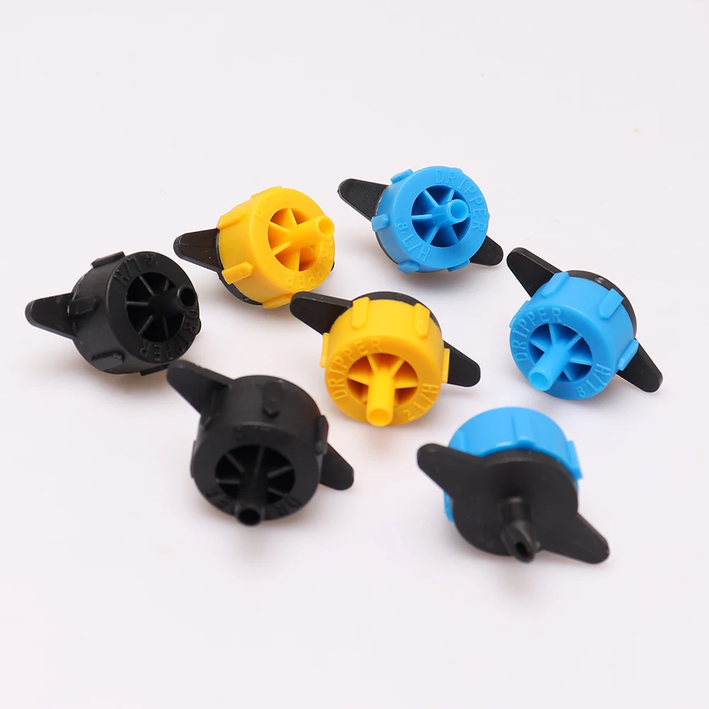 Cabezal emisor compensador de presión de flujo fijo para invernadero, 2L, 4L, 8L, planta de jardín, Micro regulador de flujo de agua, goteros de riego