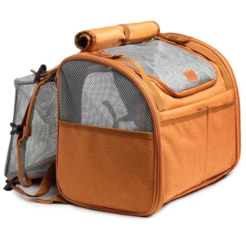 Bolsa transpirable expandible para gatos, mochila portátil para exteriores, bolsas para gatos, viaje saliente, gran espacio, mochila para mascotas de lujo - imagen 2