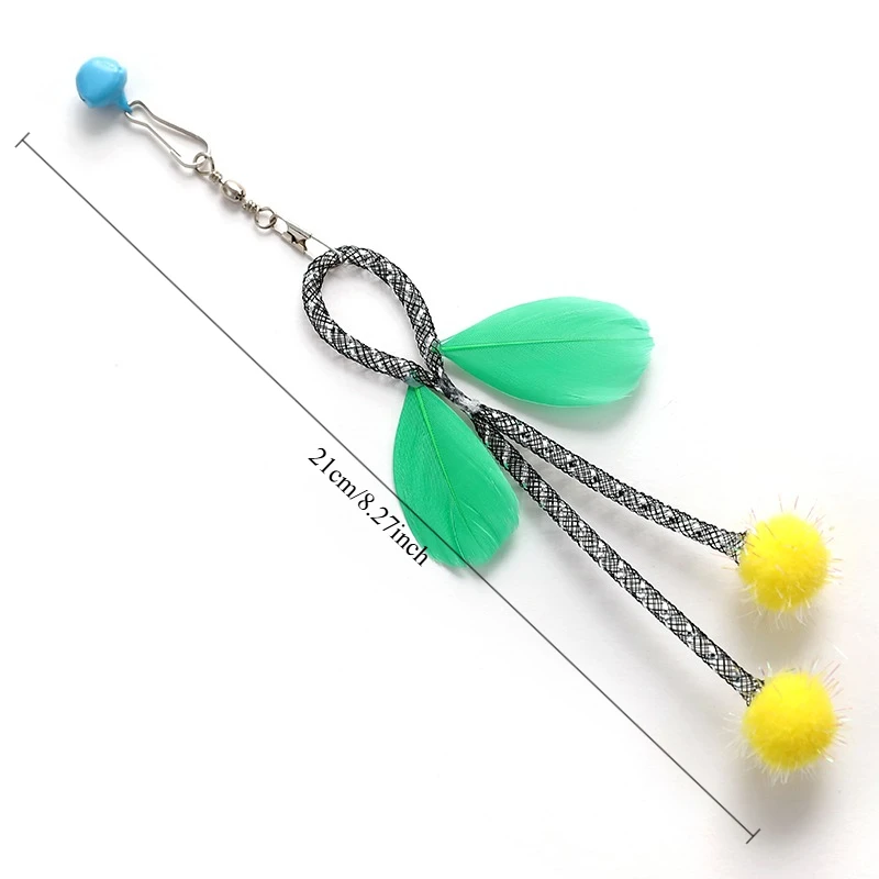 Palo de malla elástica para gatos, bola de lana con borlas, juguetes interactivos de colores, juguete para gatos con campana, rompecabezas para gatitos, juguetes para mascotas, 3 uds. - imagen 2