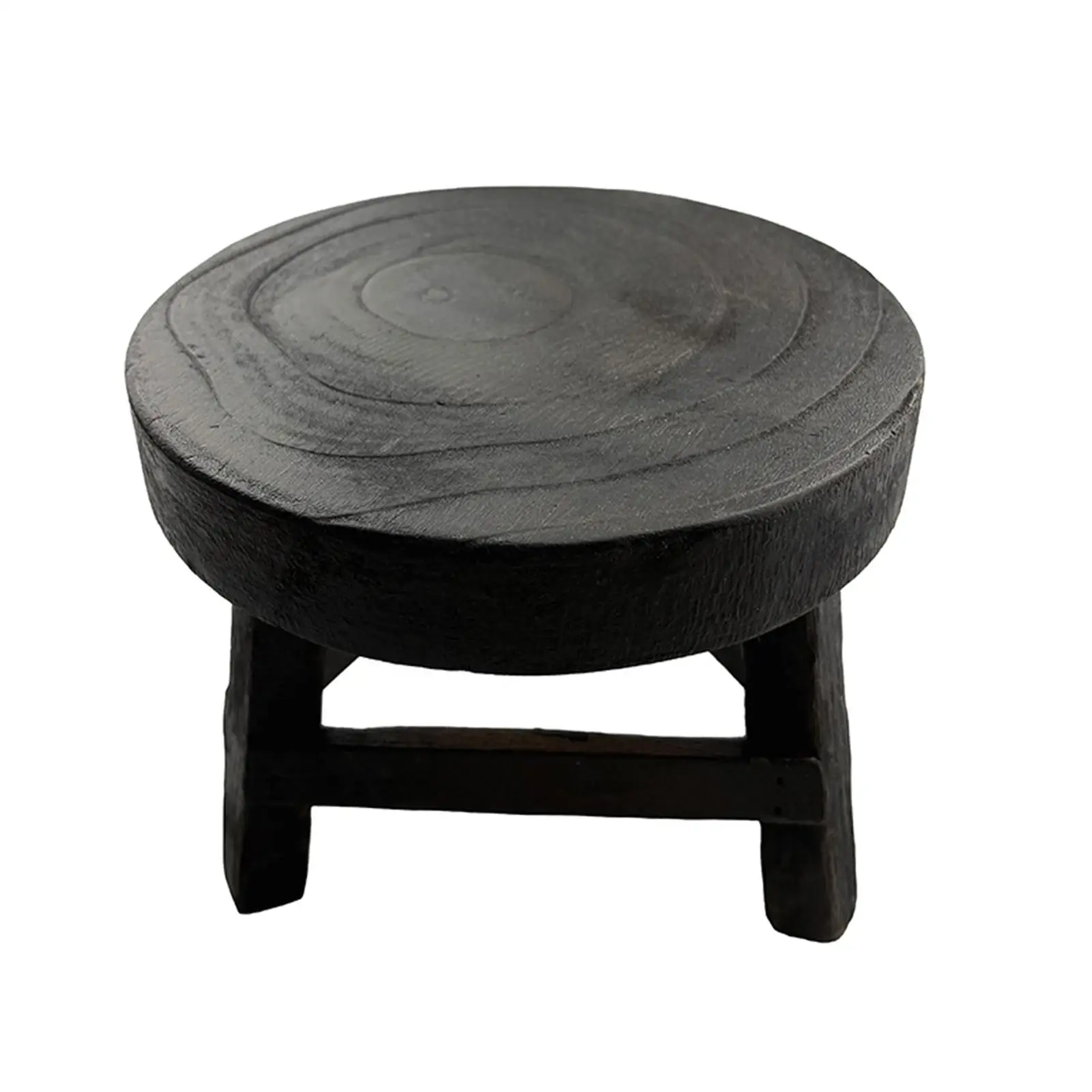 Taburete de madera para plantas redondo decorativo, taburete para maceta, soporte para macetero, estante para bonsái para escritorio de oficina, sala de estar, decoración del hogar - imagen 2