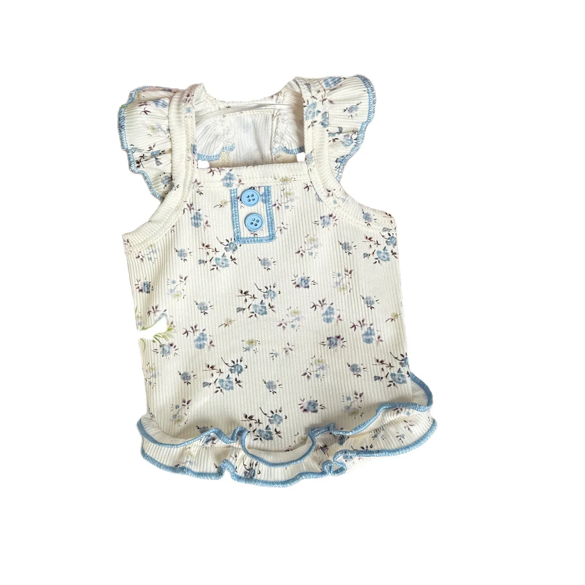 Vestido de malla floral manga volante para perros mini - imagen 4