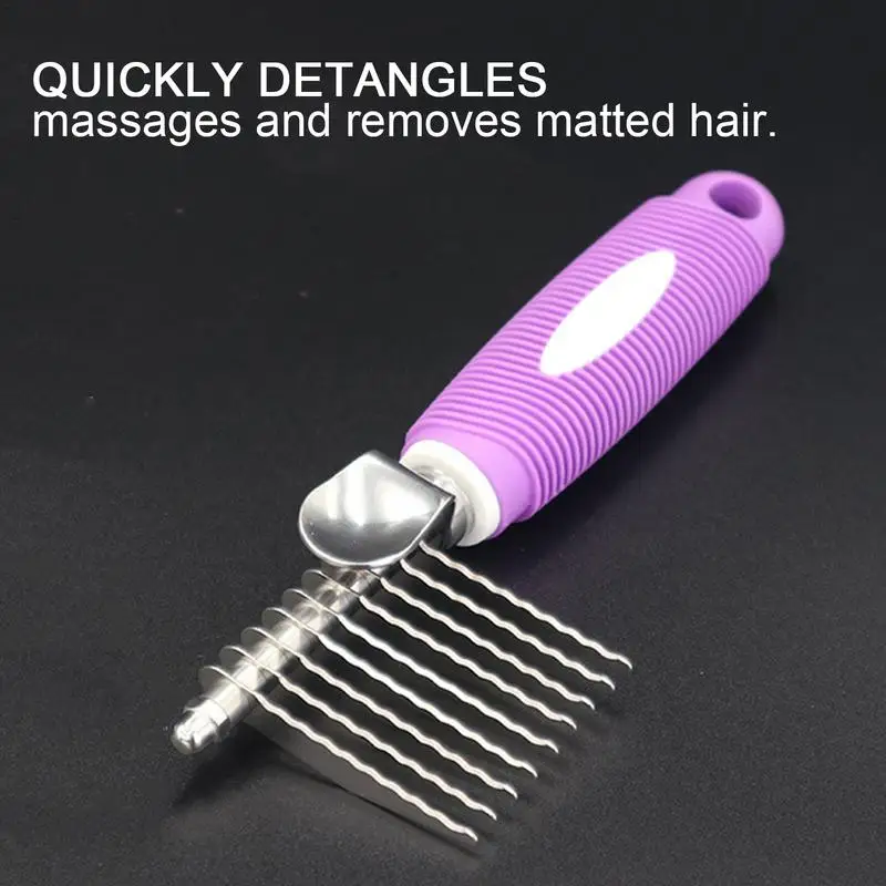 Cepillo Deshedding para perros, peine de Metal para el cuidado de mascotas, herramienta para el pelo de mascotas - imagen 3