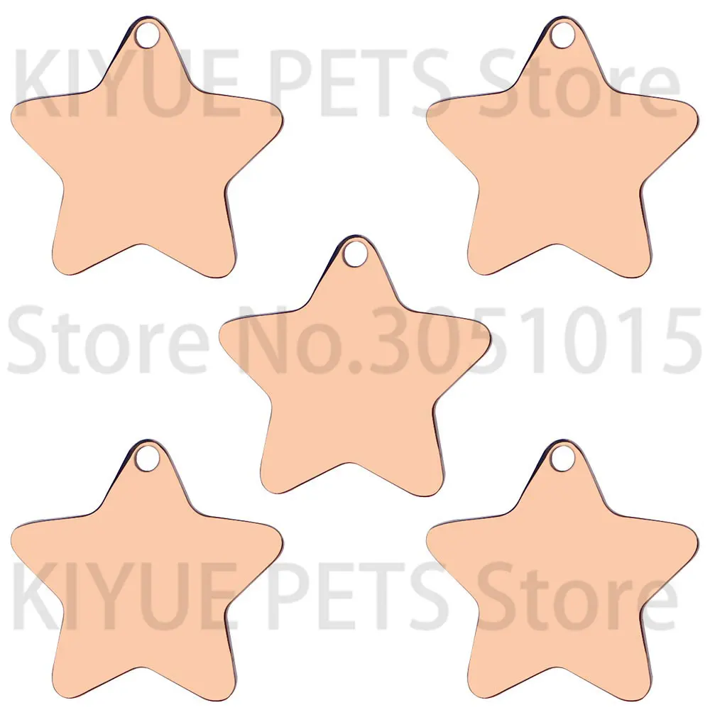 Venta al por mayor, 100 Uds., estrella de acero inoxidable, colgante de joyería DIY, nombre personalizado para hombre, etiqueta de identificación de perro, Collar decorativo para mascotas - imagen 5