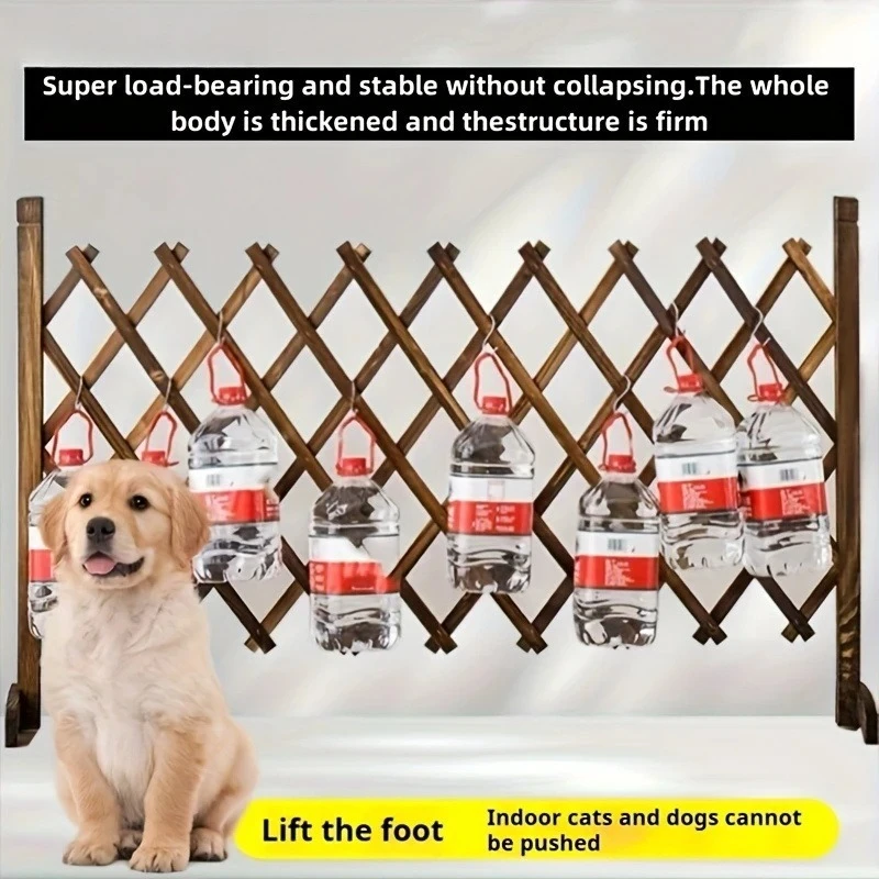 Barrera retráctil de madera para escaleras seguras - perros y gatos - imagen 3