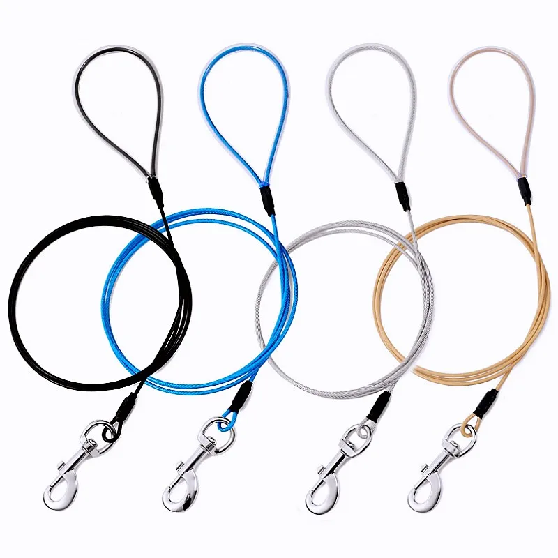 Correa para perro de 1,8 m en acero inoxidable con asa comoda - imagen 2