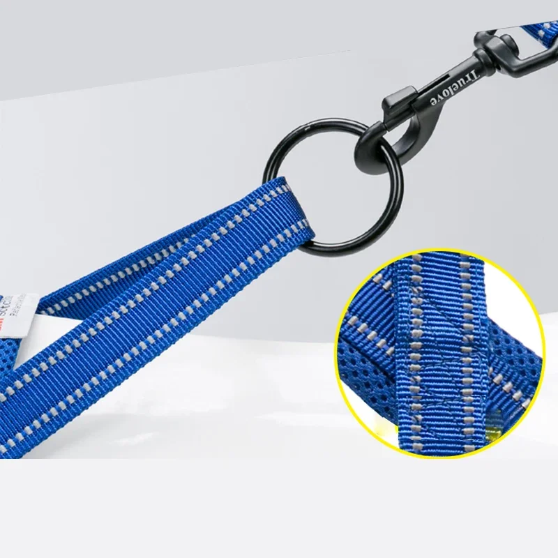 Winhyepet-arnés para coche para perros, chaleco, correas de viaje, luz reflectante de 3M, acolchado cómodo, clip trasero, pecho para perros pequeños, Bulldog, cachorro - imagen 5