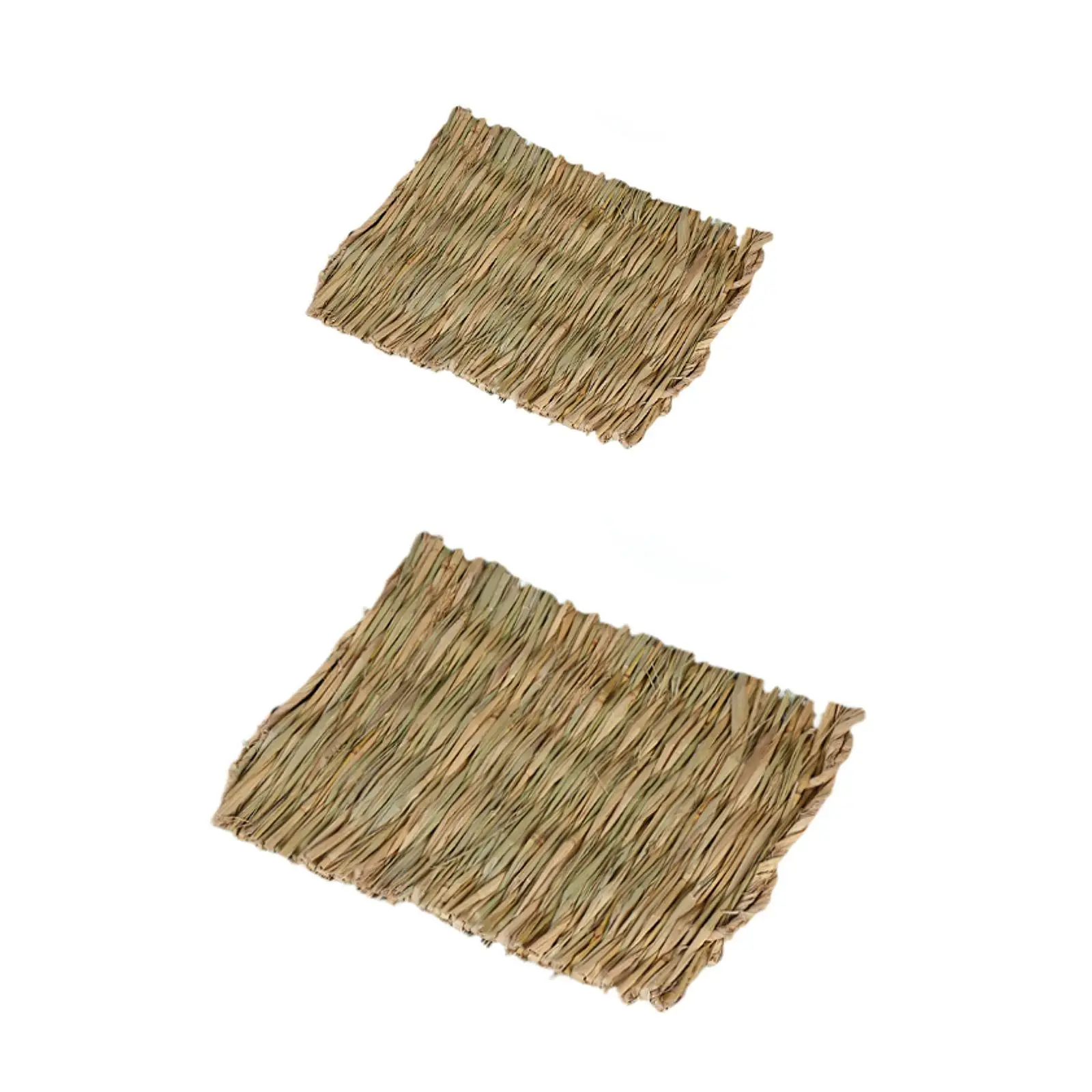 10 Pieces Rabbit Grass Mat Straw Hay Mats Bunny Bed Straw Woven Bed for Syrian Rat Chinchilla Squirrel Hedgehog Guinea Pig