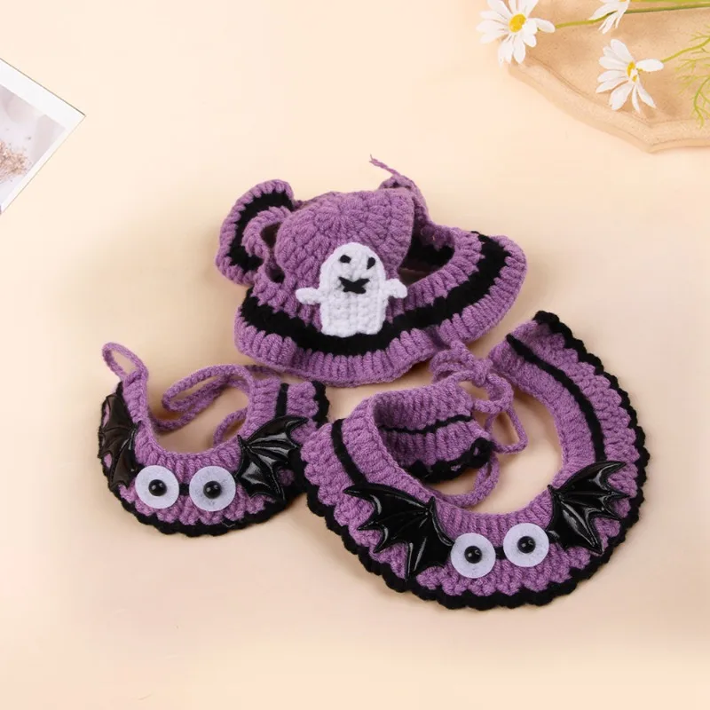 Lindo sombrero de Cosplay para Gato, caja de regalo de juguete de Navidad, palo de fieltro, bolsa de almacenamiento, bufanda, sombrero, juego de palos de molienda, accesorios para cachorros - imagen 3