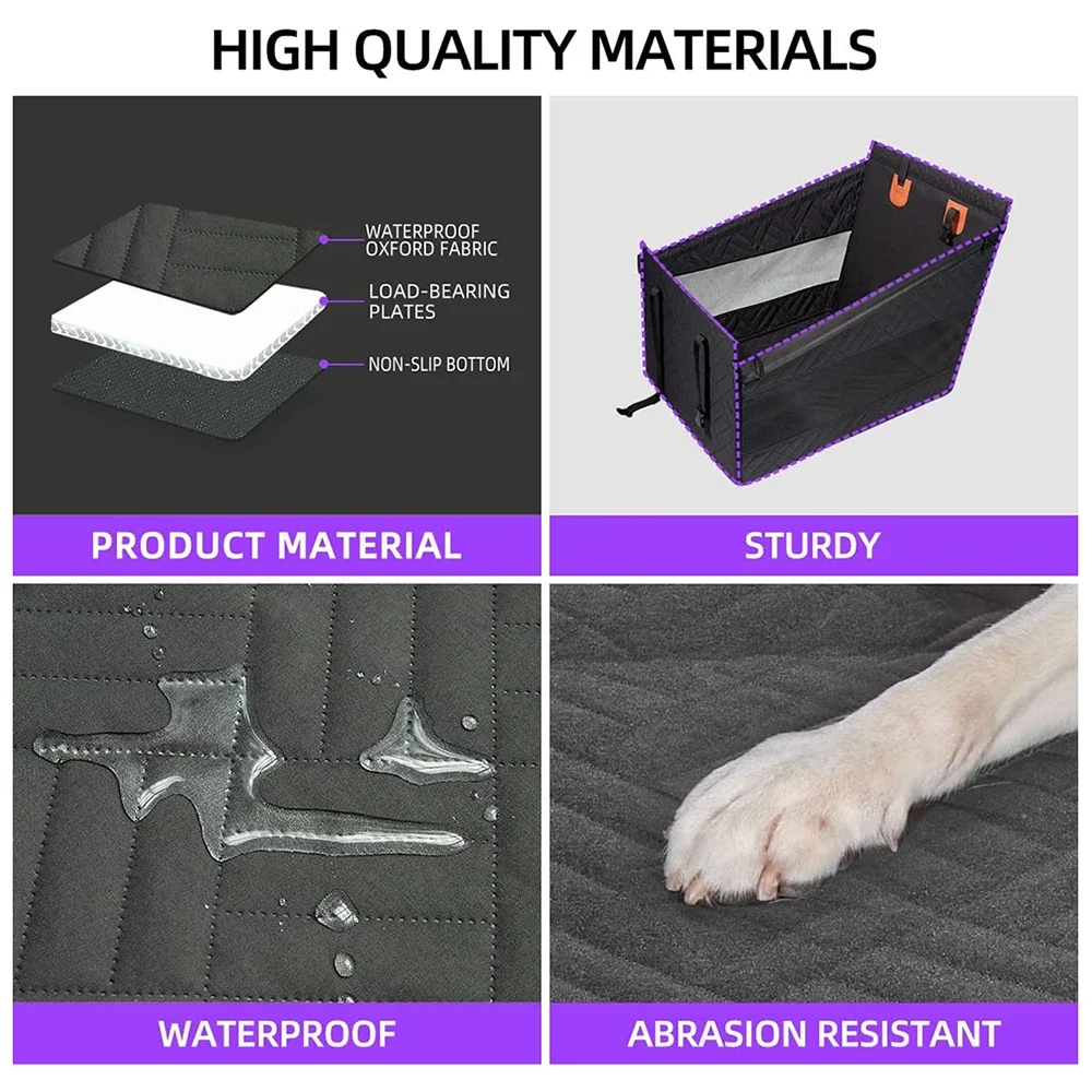 Cojín para asiento de coche con doble cremallera para mascotas, Protector para asiento trasero de coche para perros y gatos, impermeable, resistente a la suciedad, Color sólido, cojín para asientos traseros de coches - imagen 5