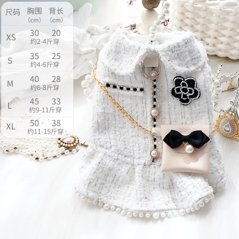 Vestido princesa con lazo de perlas para perros pequeños - imagen 5