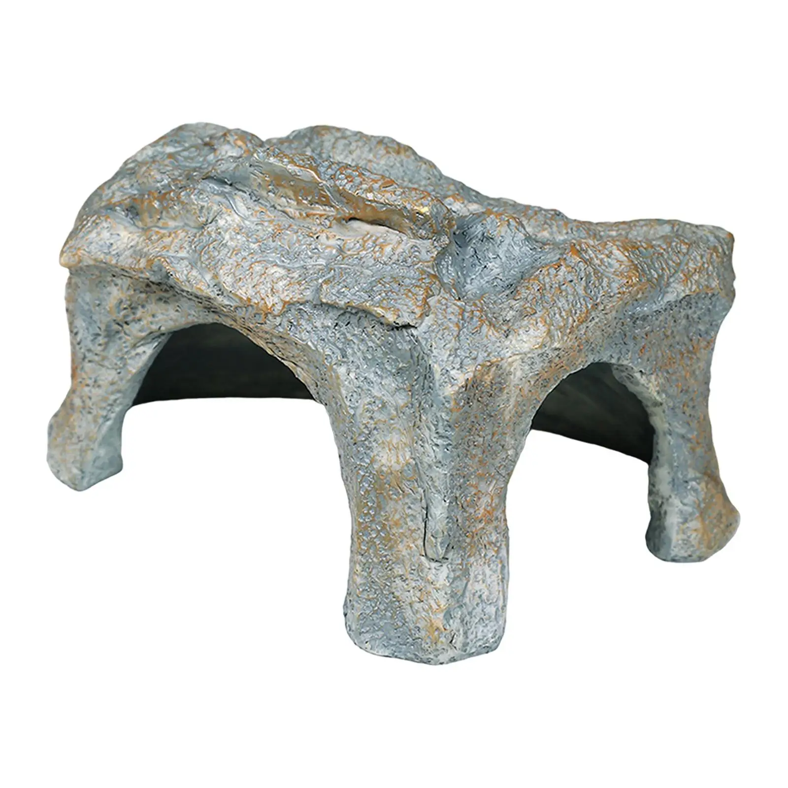 Reptiles Hideout,Fish Tank Decoration Micro Landscape House Fish Toy Aquarium Fake Rock Cave Resin Basking for Leopard Gecko