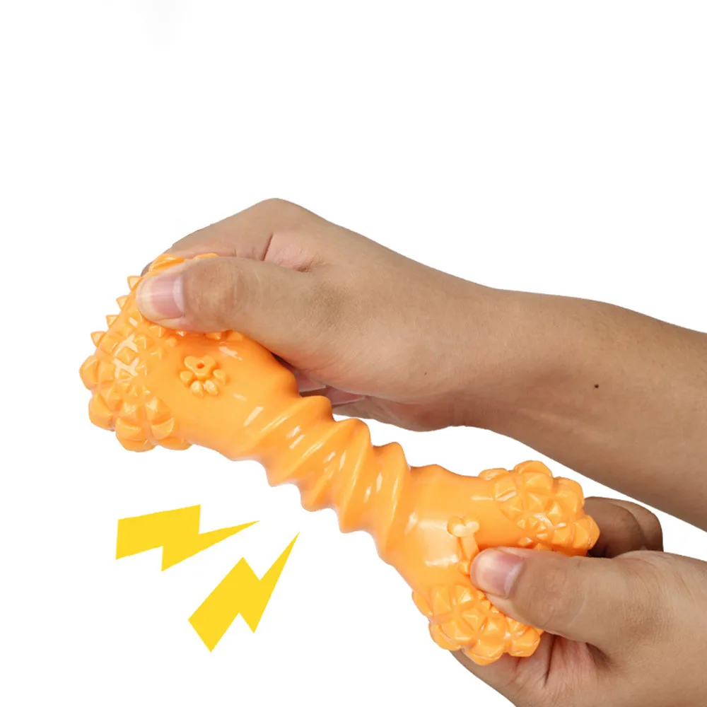 Juguete chirriante para huesos de perro, juguete para masticar para limpieza de dientes molares para perros, suministros interactivos para mascotas Boredom Buster, - imagen 4