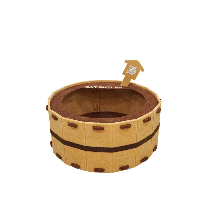 Diversión de invierno, bañera para las cuatro estaciones, casa para gatos, cama para gatos semicerrada de fieltro, diseño resistente, casa para castillo de gato, molido/dormir de patas