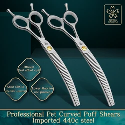 Tijeras curvas entresacar peluquería canina para pelo voluminoso