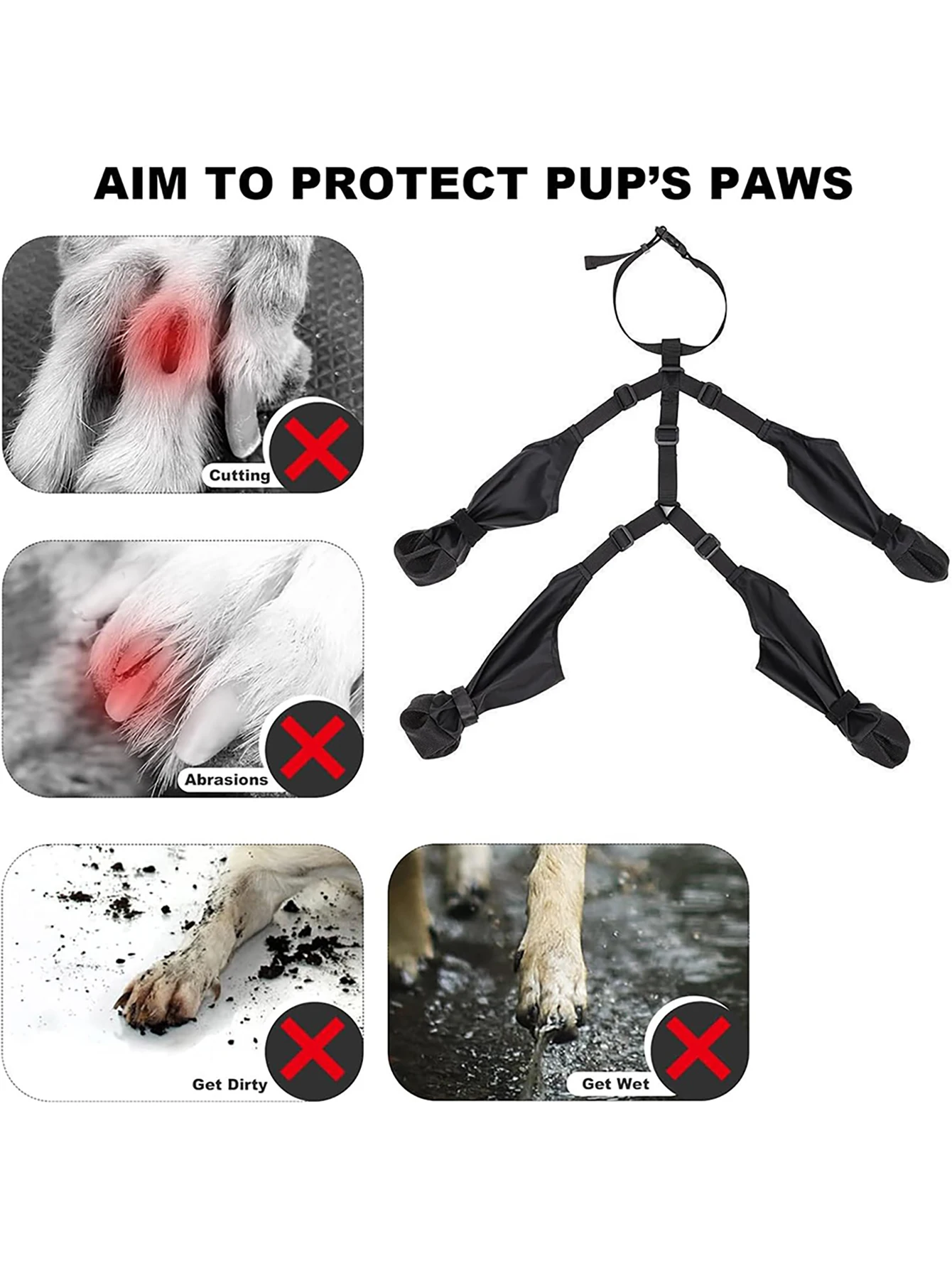 Botas impermeables con suela antideslizante para perros, lluvia y nieve - imagen 5