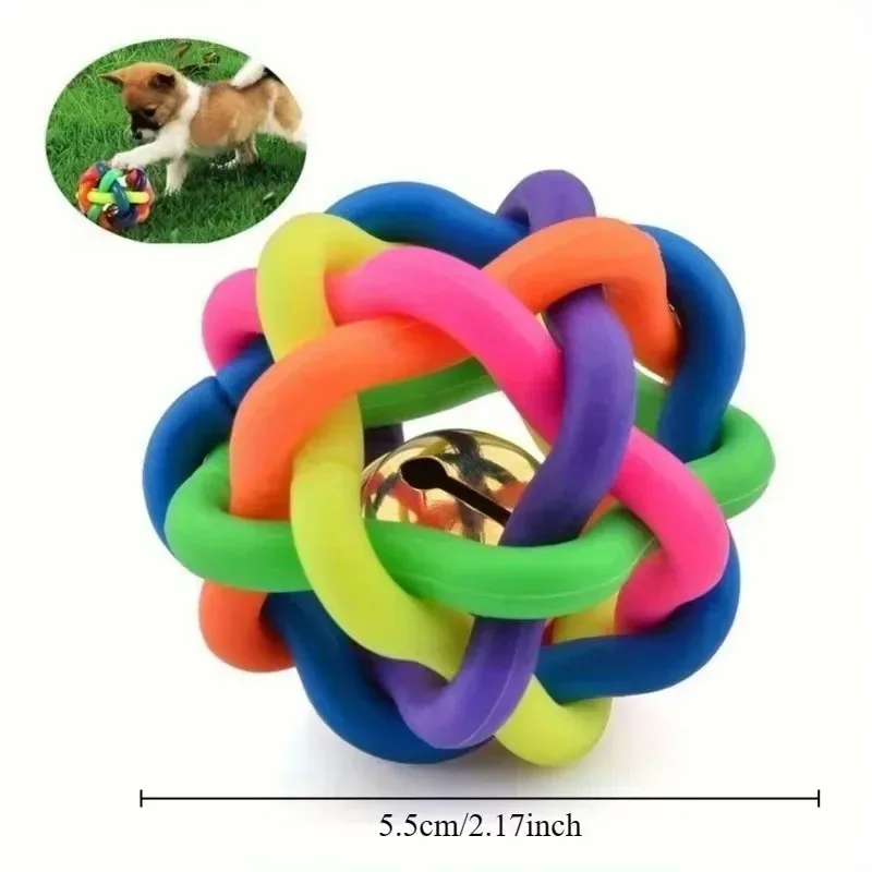 1 Uds. Bola de juguete con tono de llamada de Color, pelota para masticar diaria de entrenamiento colorido, sonido chirriante, juguete interactivo para perros y gatos - imagen 4