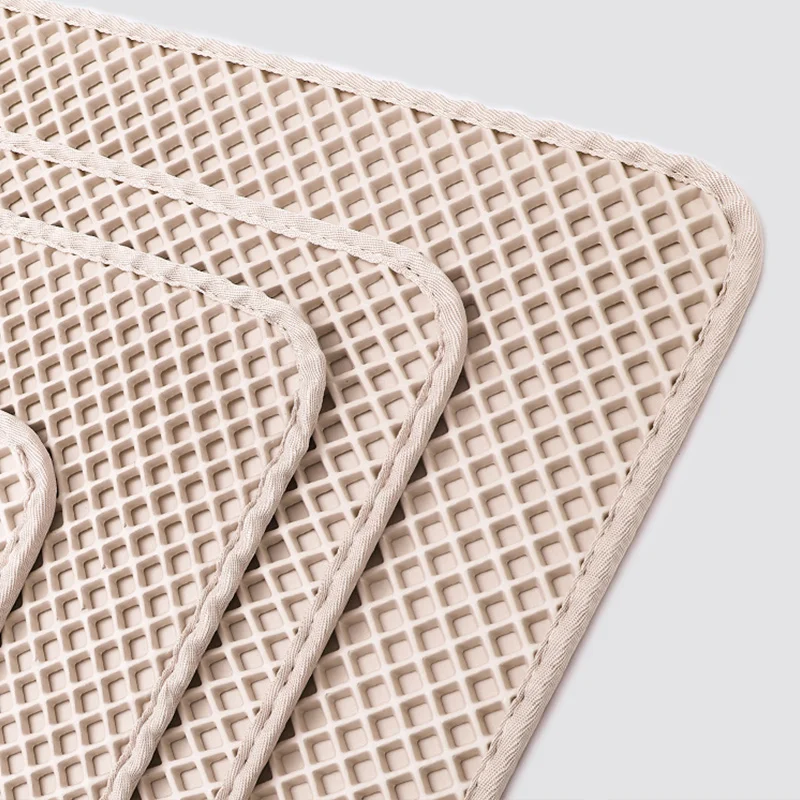 HOOPET-esterilla de arena de doble capa para gato, sartén Extra grande con filtro a prueba de salpicaduras, esterilla lavable, suministros para gatos - imagen 5