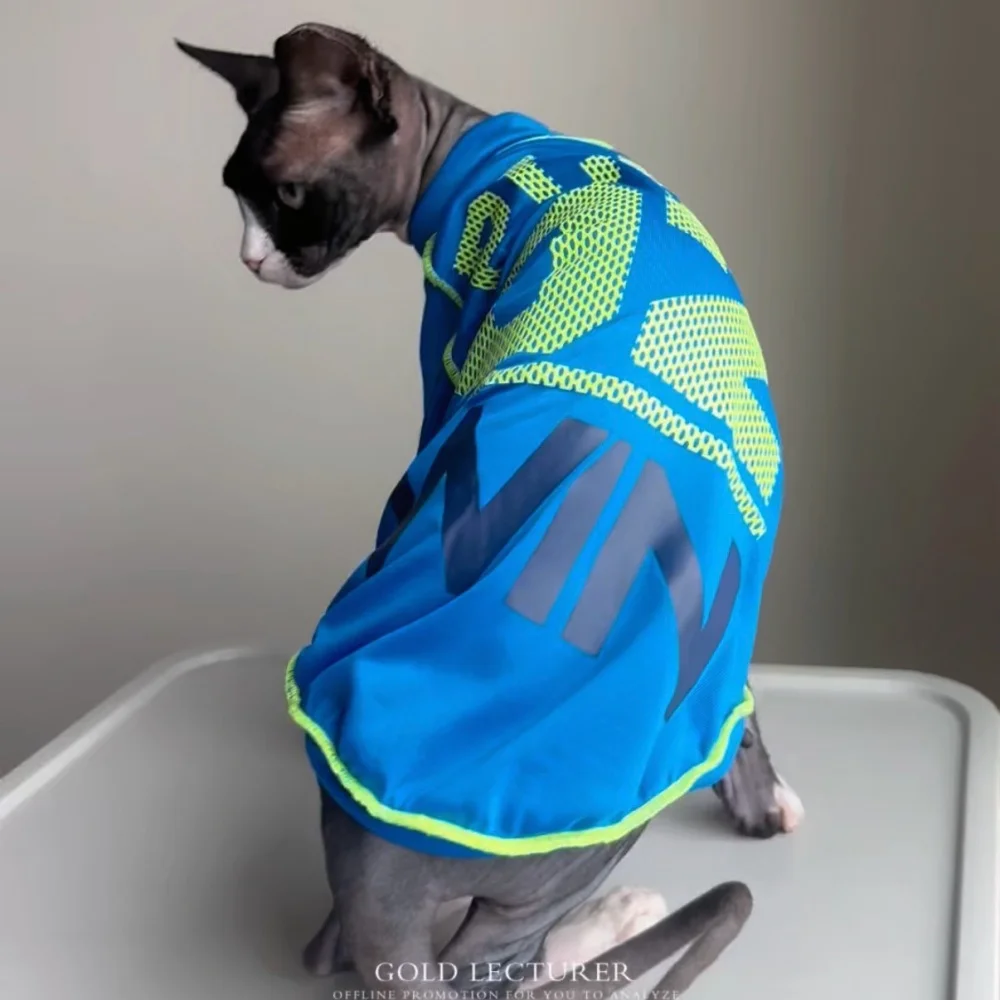 Abrigo fresco con manga larga y protector solar para gato Sphynx azul - imagen 2