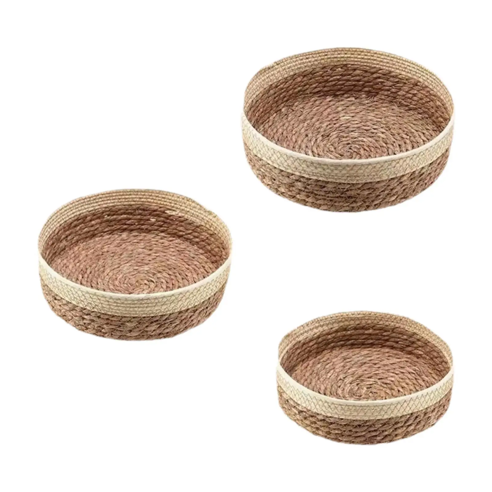 Food Serving Basket Picnic Basket Housewarming Gifts Portable Multifunction Round Storage Basket for Outdoor Camping Bread