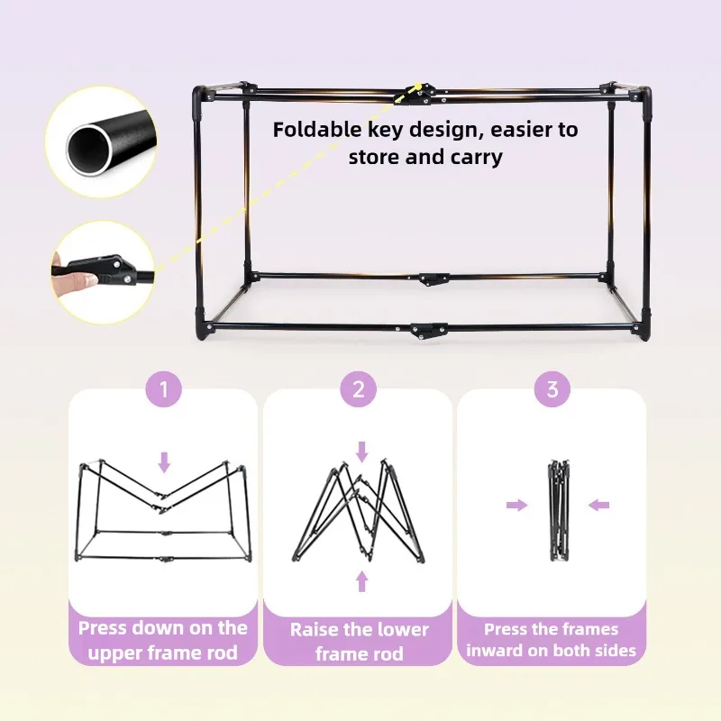 Jaulas de competición profesionales plegables para gatos, jaulas transparentes y transpirables para gatos, suministros integrados para acampar al aire libre para mascotas - imagen 3