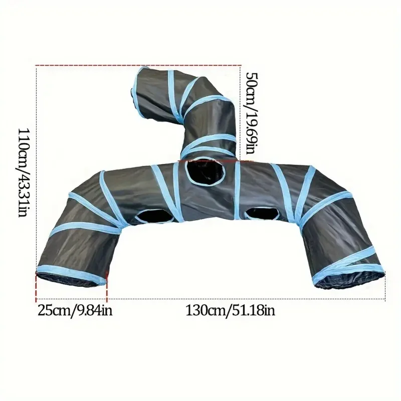 Cat Tunnel Three Ways Foldable Cat Tunnel Pet Supplies Cat Y Pass Play Tunnel Breathable Drill Barrel Kitty Interactive Fun Toy - imagen 3